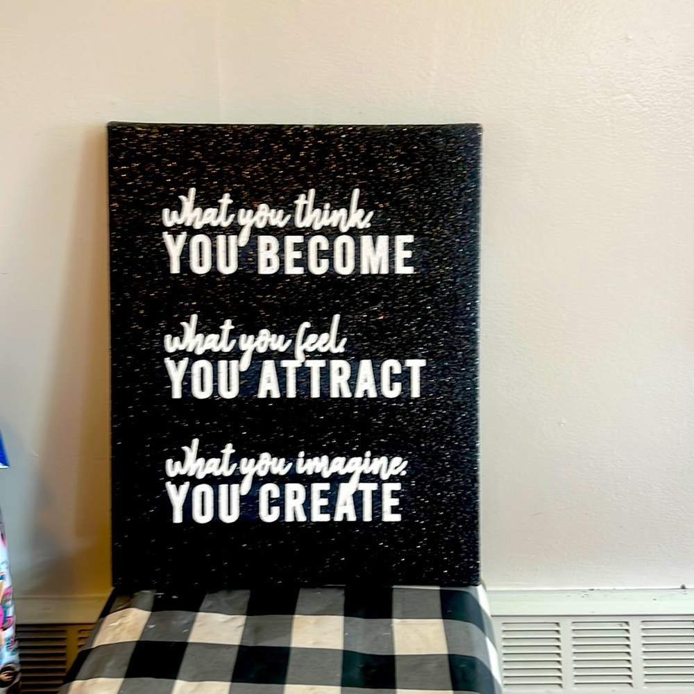 Inspirational sign can be used to hang on wall or on top of table